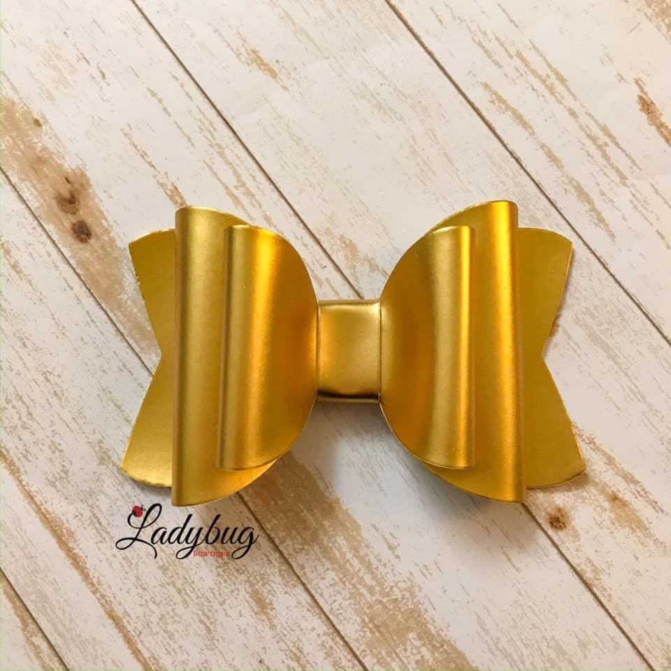 4-inch gold metallic bow