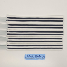 Load image into Gallery viewer, White and Navy Stripe Headbands
